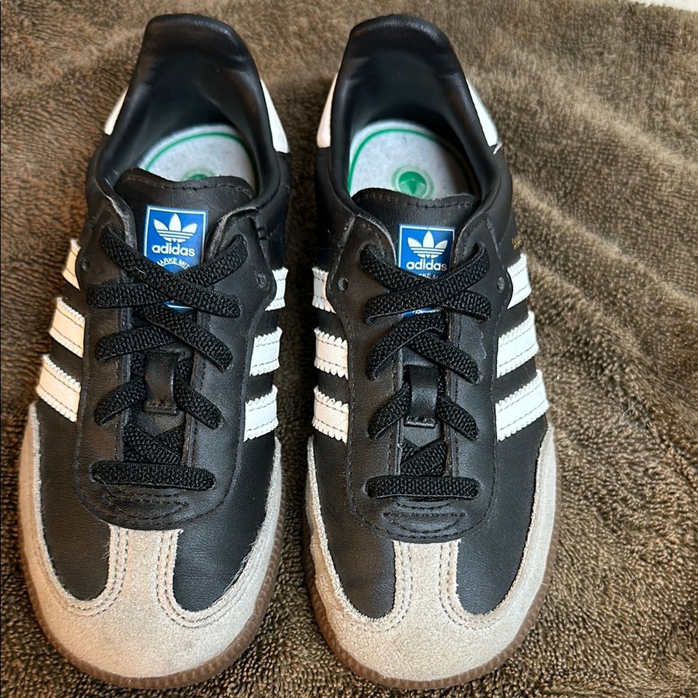 Adidas Black and White Sneakers with Signature Stripes